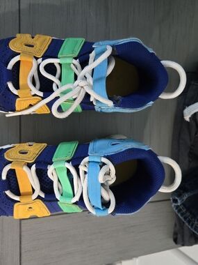 Nike Kids Navy Blue Sneakers with Yellow, Green & Light Blue Accents